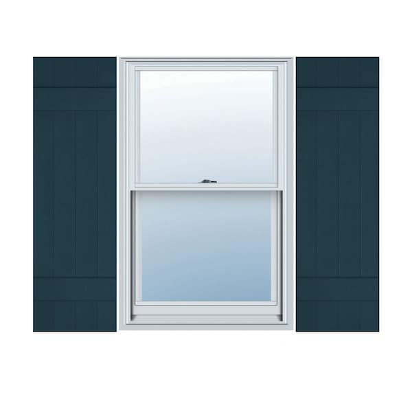 Ekena Millwork Lifetime Vinyl, 4 Board Joined (2 Batten), Board-n-Batten Shutters, w/Shutter Loks, LJ4C14X04100MB, PR LJ4C14X04100MB - main